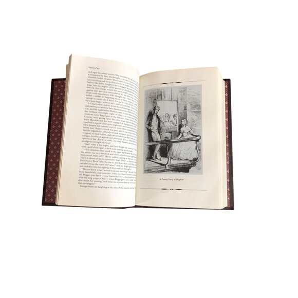 Vanity Fair Leather Bound Book William Makepeace Thackeray Gilded Illust Decor S - Picture 4 of 16